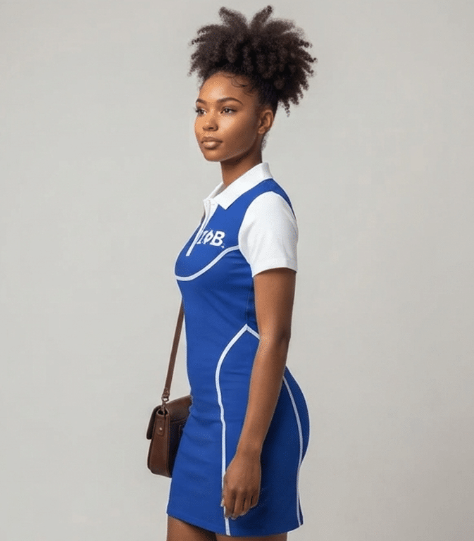 Zeta Phi Beta Polo Collar Sweatshirt Dress - Image 2