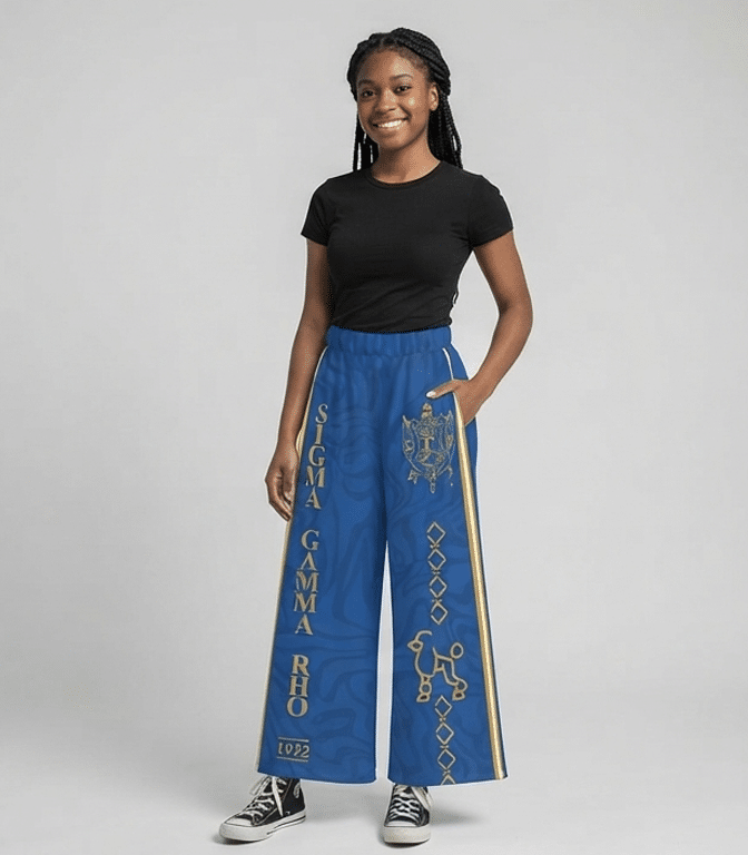 Sigma Gamma Rho Golden Royalty Wide Leg Pants - Image 2