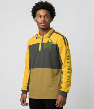 Iota Phi Theta Founders Legacy Men's Long Sleeve Casual Fit Polo Shirt
