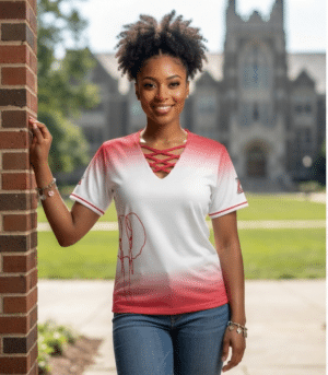 Delta Sigma Theta Cross-Front V Neck T-Shirt