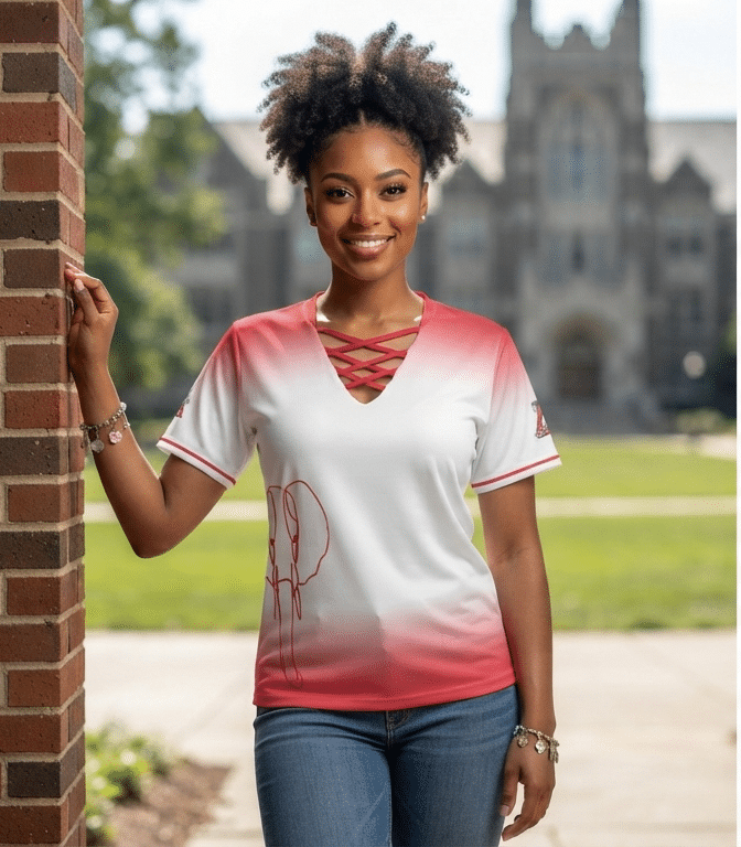 Delta Sigma Theta Cross-Front V Neck T-Shirt