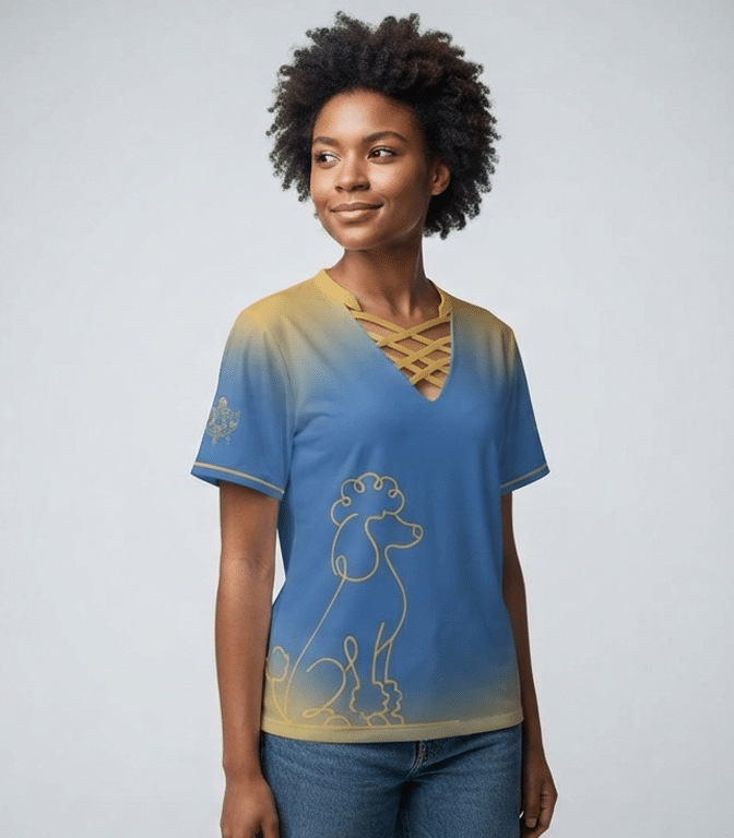 Sigma Gamma Rho Cross-Front V Neck T-Shirt - Image 2