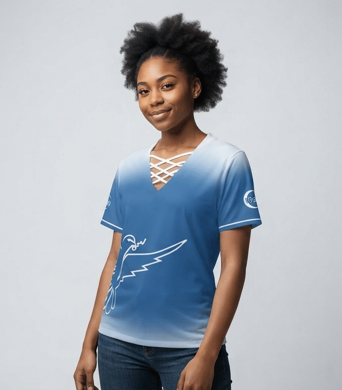 Zeta Phi Beta Cross-Front V Neck T-Shirt - Image 2