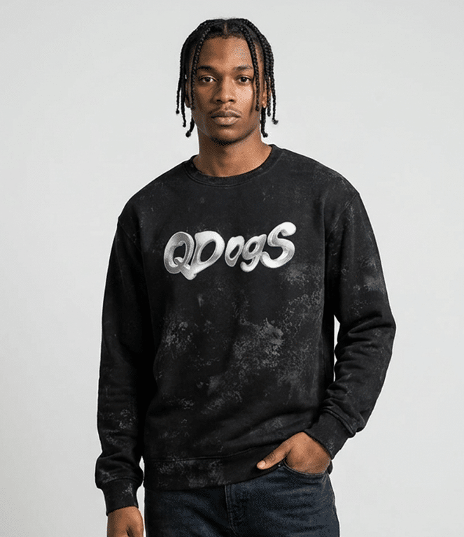 Omega Psi Phi Chromed Qdogs Crew Neck Sweater - Image 2