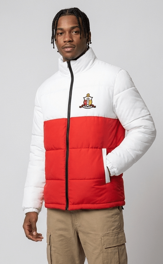 Kappa Alpha Psi Crimson Prestige Men's Puffer Jacket - Image 2