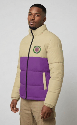 Omega Psi Phi Purple Dynasty Men's Puffer Jacket