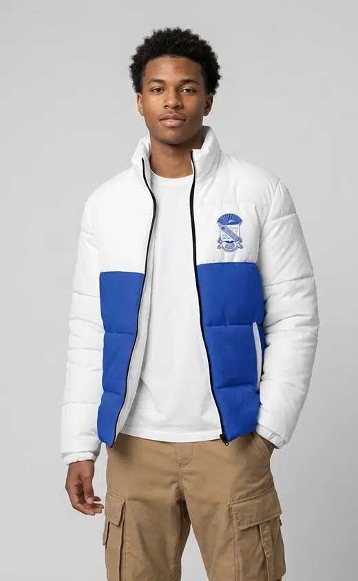 Phi Beta Sigma Royal Standard Men's Puffer Jacket - Image 2