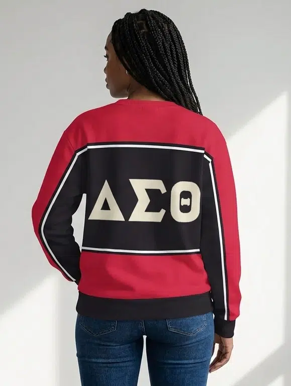 Delta Sigma Theta Crimson Heritage Fleece Sweatshirt - Image 2