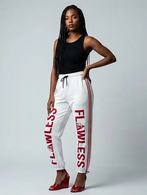 Delta Sigma Theta Crimson Luxe Drawstring-Hem Pants