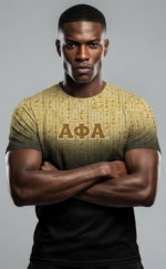 Alpha Phi Alpha Cold Heiroglyphs Curved Hem Crewneck T-Shirt