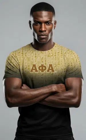 Alpha Phi Alpha Cold Heiroglyphs Curved Hem Crewneck T-Shirt