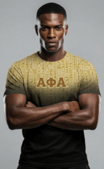Alpha Phi Alpha Cold Heiroglyphs Short Sleeve T-Shirt-Imitation Cotton